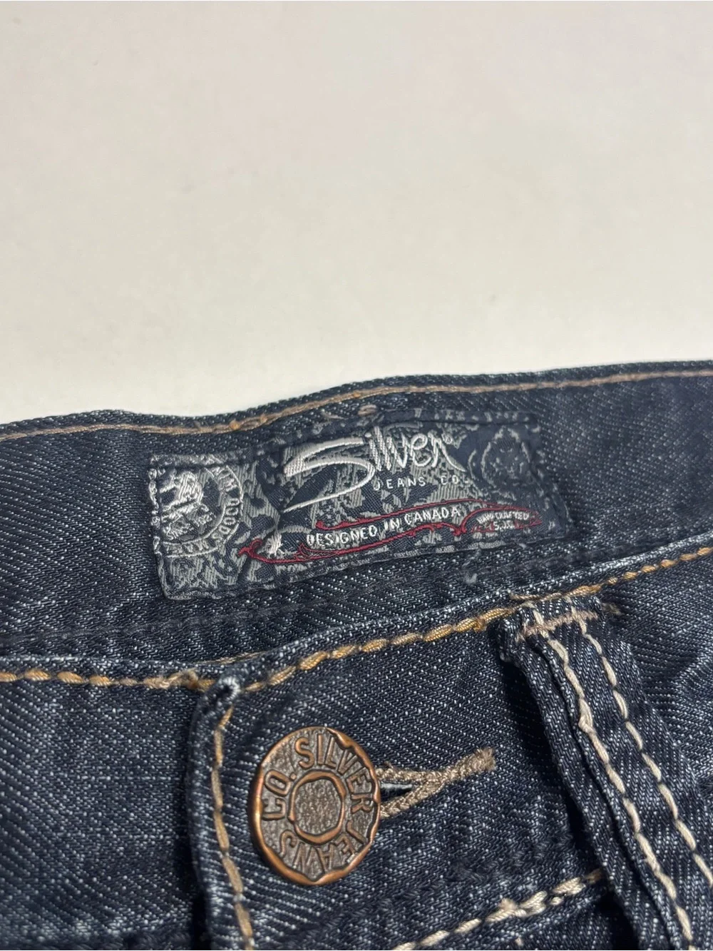 Silver Jeans Mens 33x30 Blue Denim Pants Eddie Thick Stitch Casual